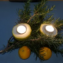 2nd Advent with candles in lemons